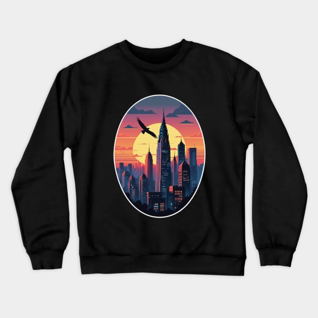 city skyscraper Crewneck Sweatshirt by cy4designs 
